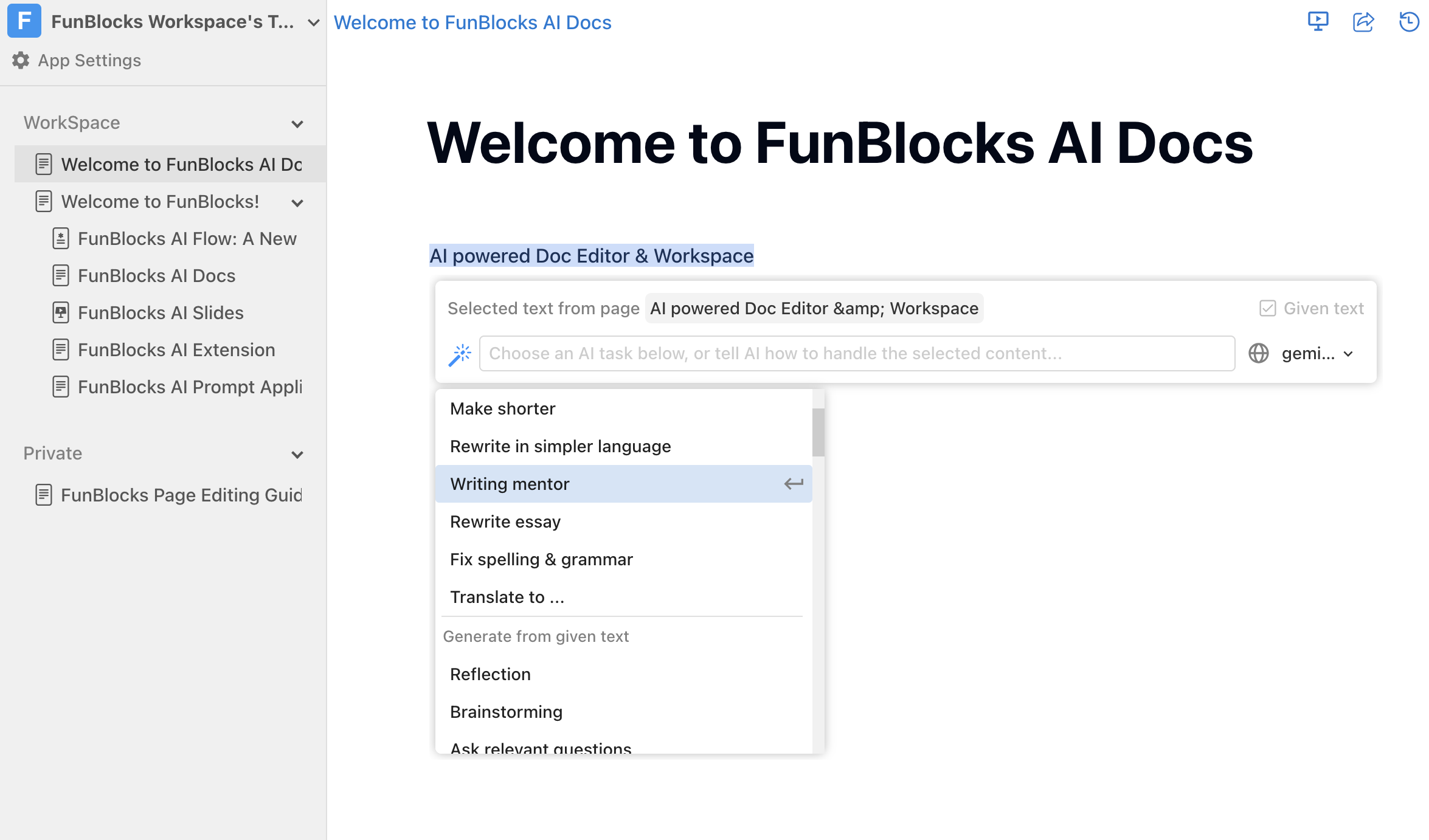 FunBlocks AI Docs: Effortlessly enhance your document writing with the help of an AI assistant