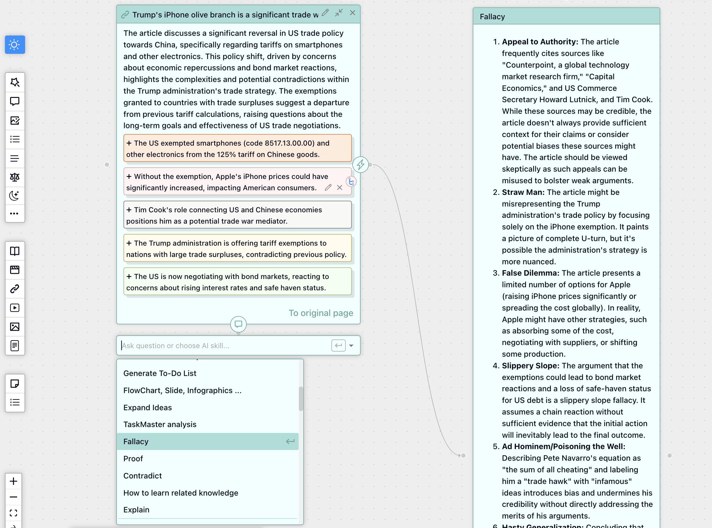 FunBlocks AIFlow - Critical thinking