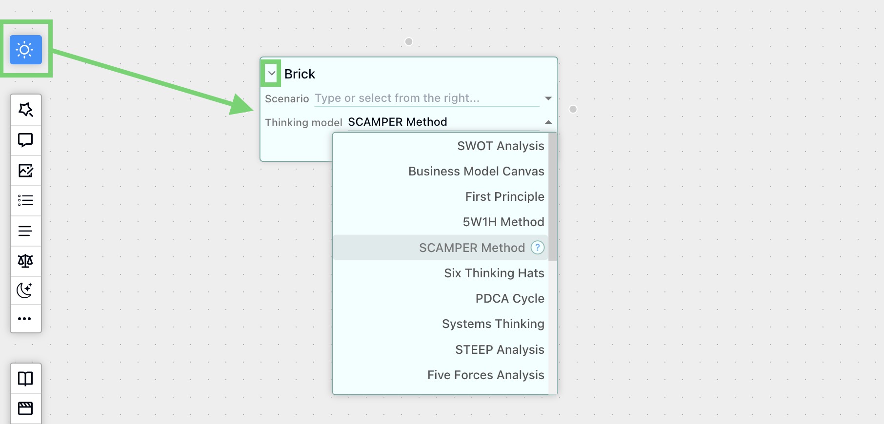 FunBlocks AIFlow Brainstorming with classic mental models