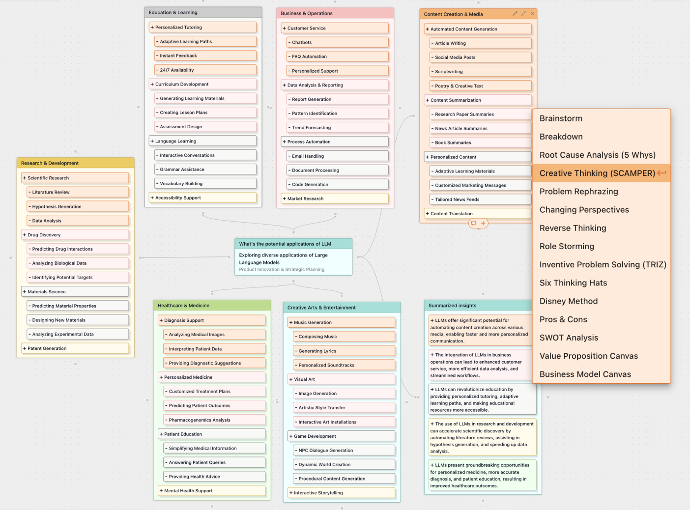 FunBlocks AIFlow Brainstorming ideation with mental models