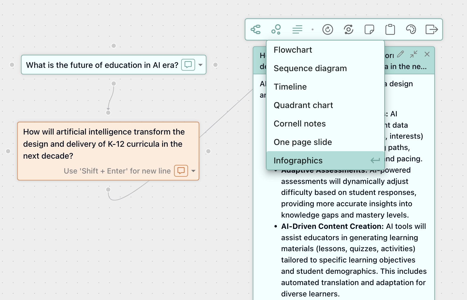 FunBlocks AIFlow transform mindmap to infographics