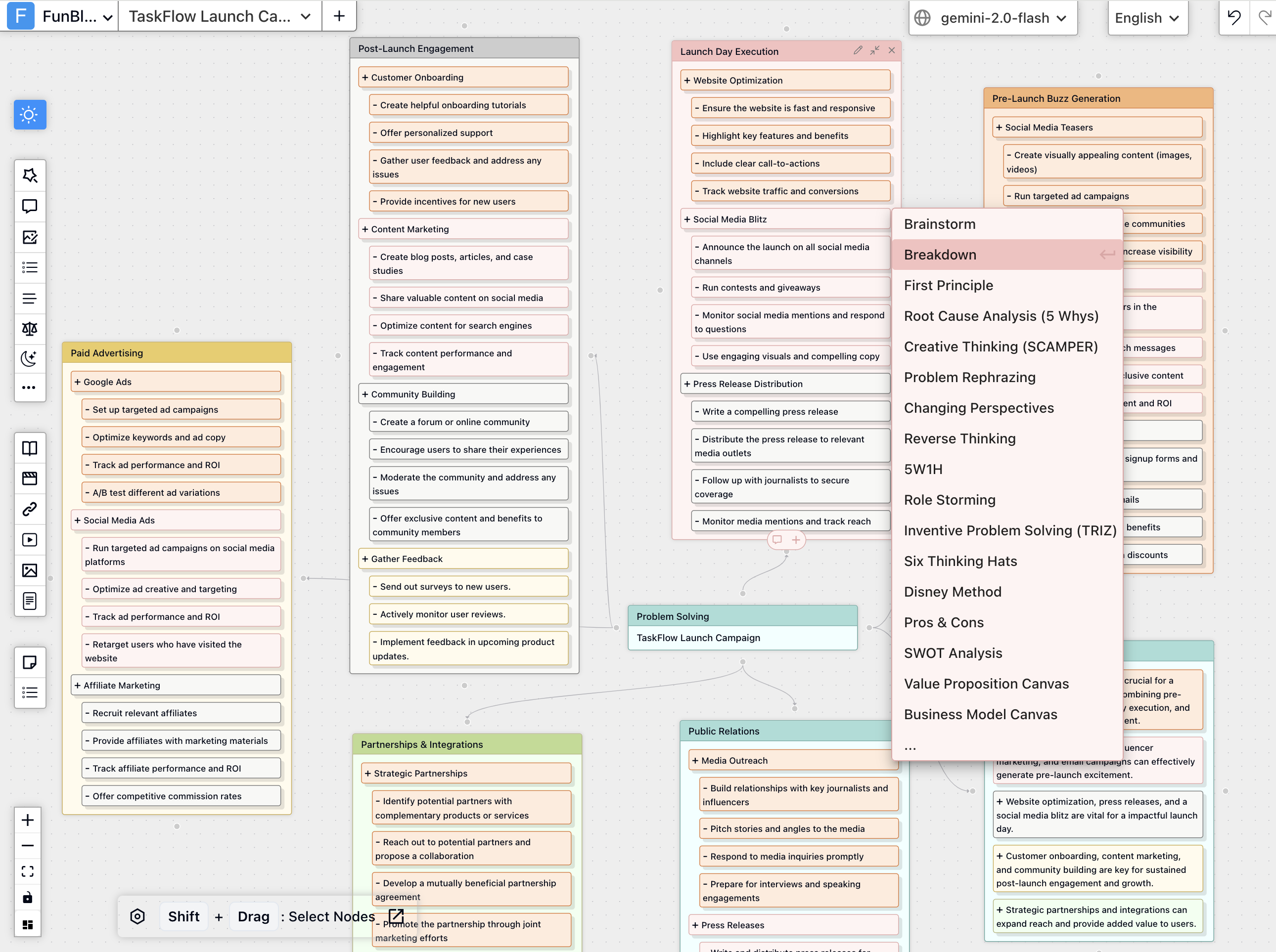 FunBlocks AIFlow Brainstorming - ai-powered mental model
