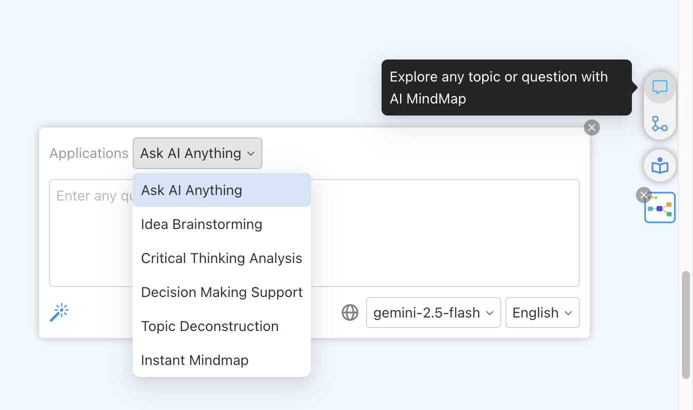 AI Mindmap brainstorming and critical thinking