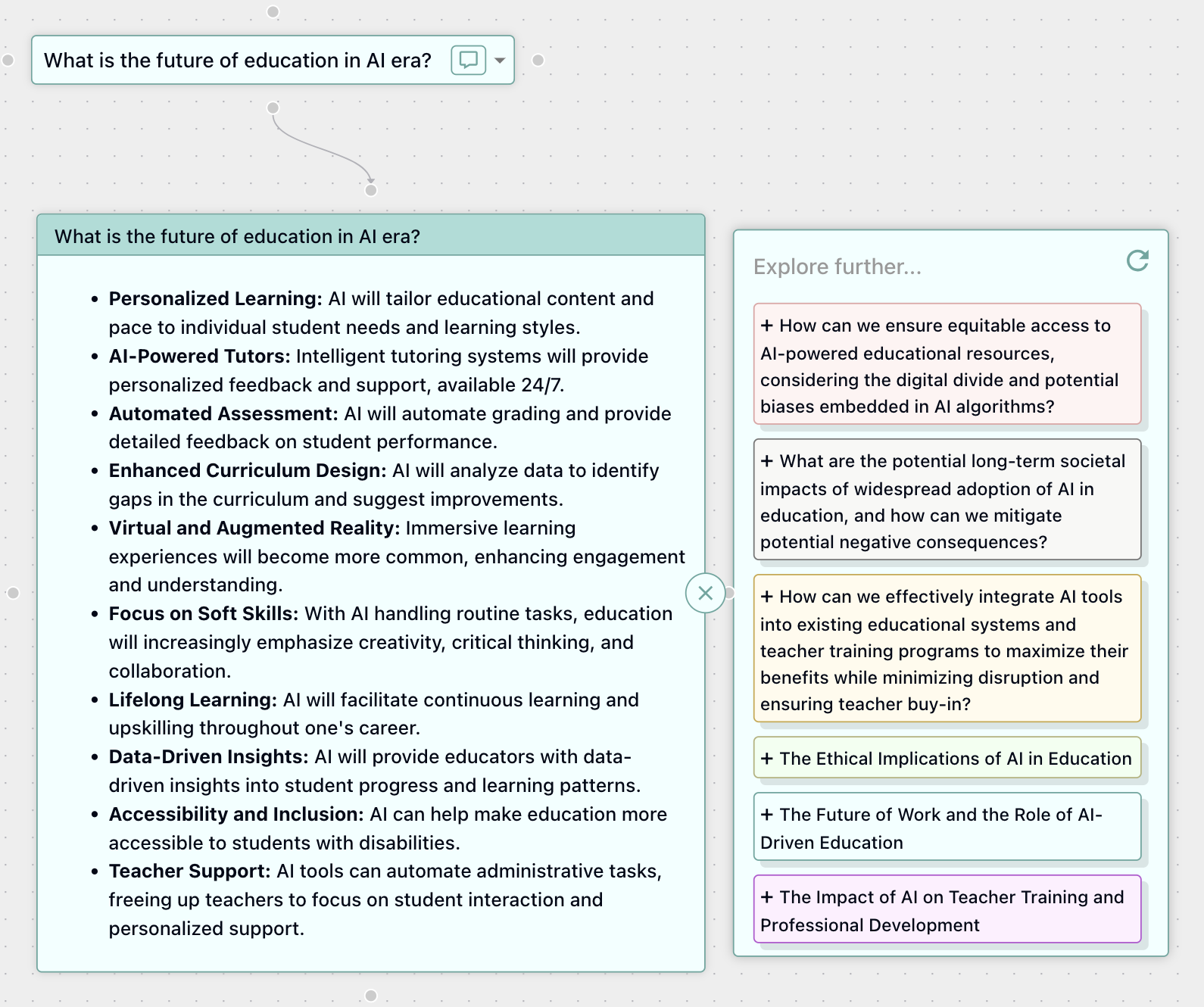 FunBlocks AIFlow related question and topic generation for exploration