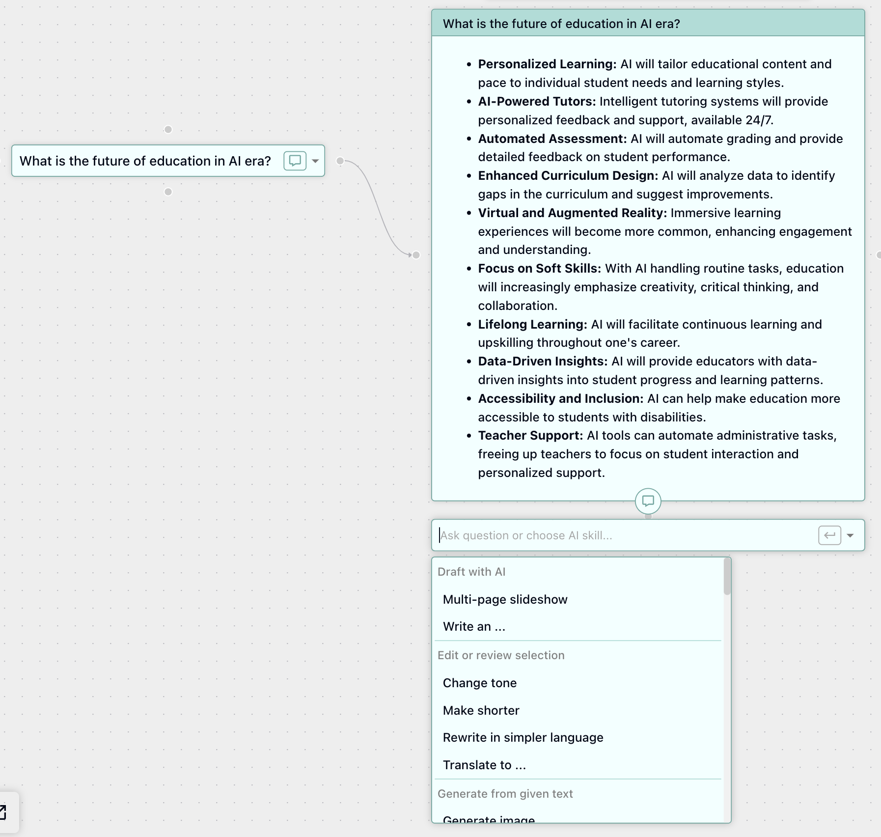 FunBlocks AIFlow question box to LLM