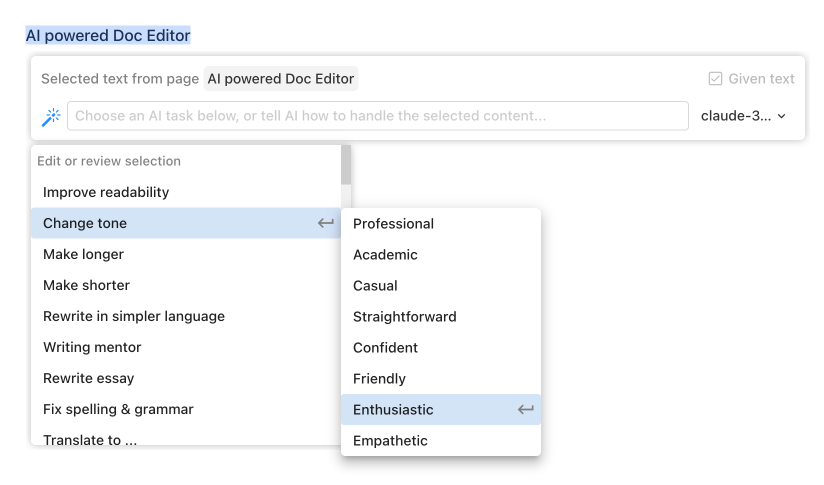 AI writing assistant for content creation