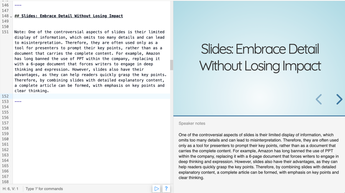 AI-generated speaker notes for effective presentation delivery